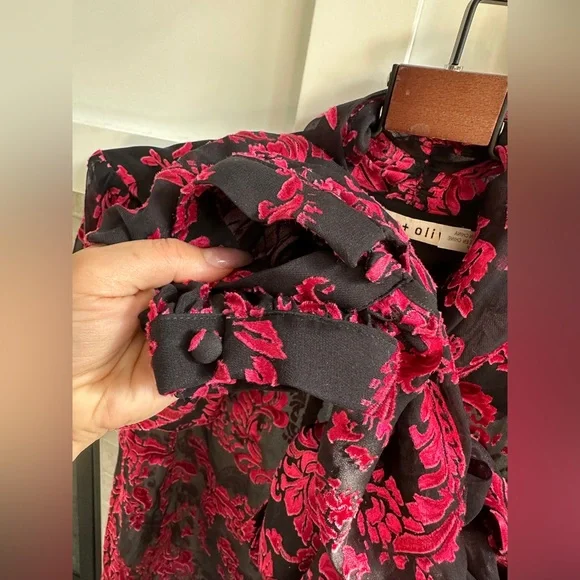 ALICE OLIVIA JEANNIE BURNOUT TOP BLOUSE| size small - Picture 5 of 6